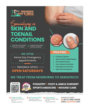 Flyer Design by freelancer75 for Frederick Foot & Ankle | Design: #36218609