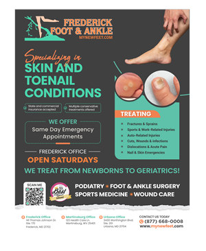 Flyer Design by freelancer75 for Frederick Foot & Ankle | Design: #36218687