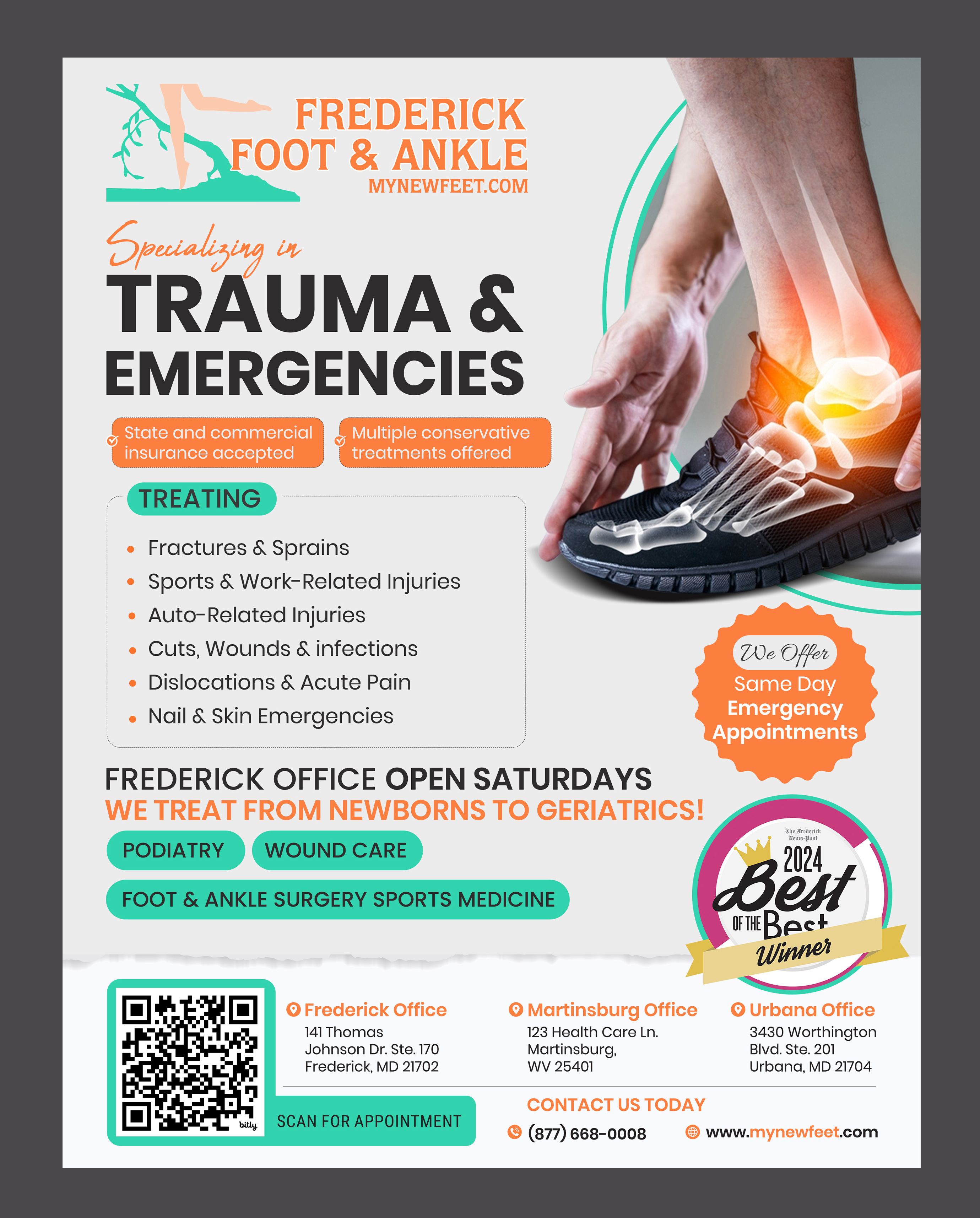 Flyer Design by designcircle for Frederick Foot & Ankle | Design #36220478