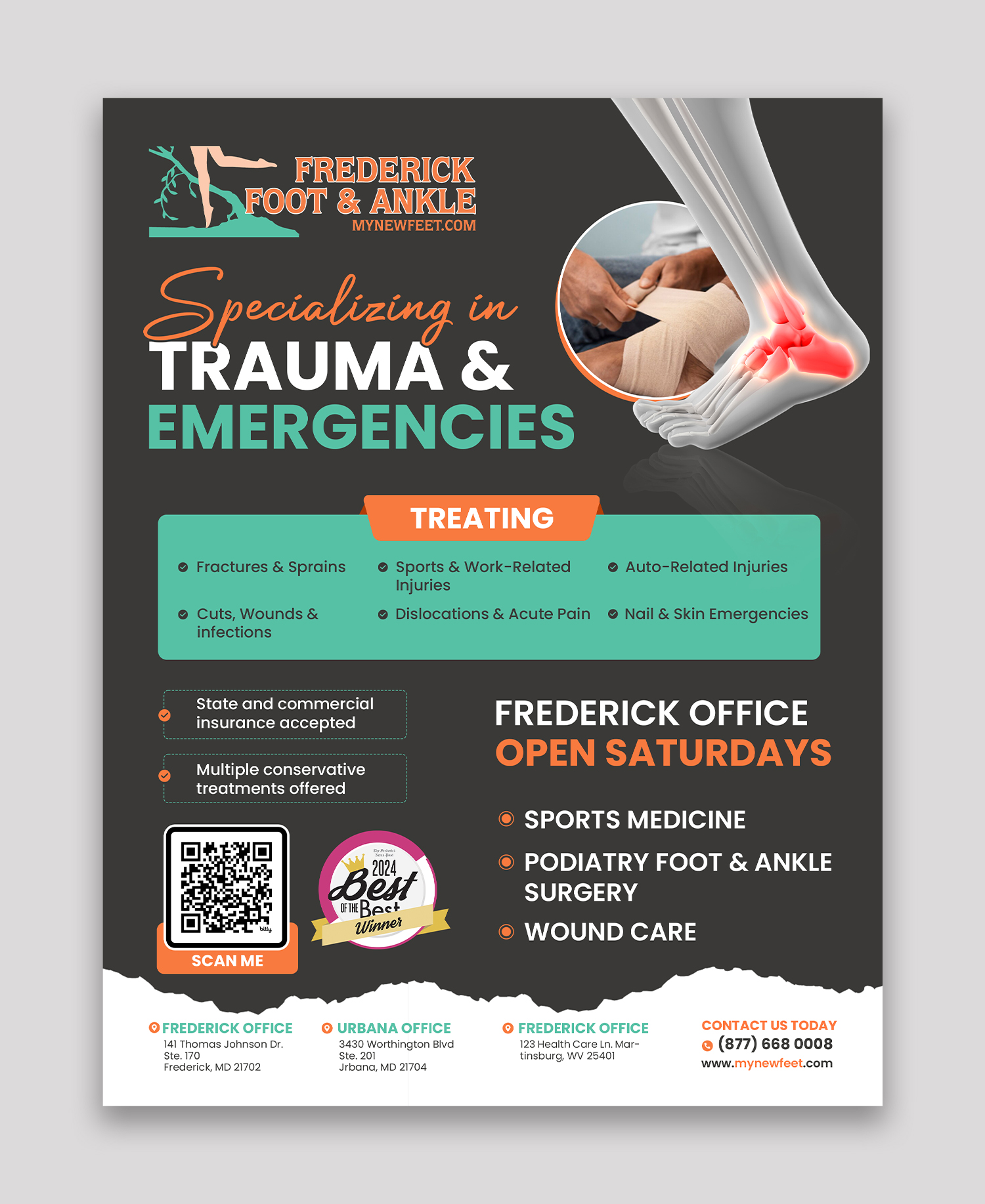 Flyer Design by debdesign for Frederick Foot & Ankle | Design #36219686