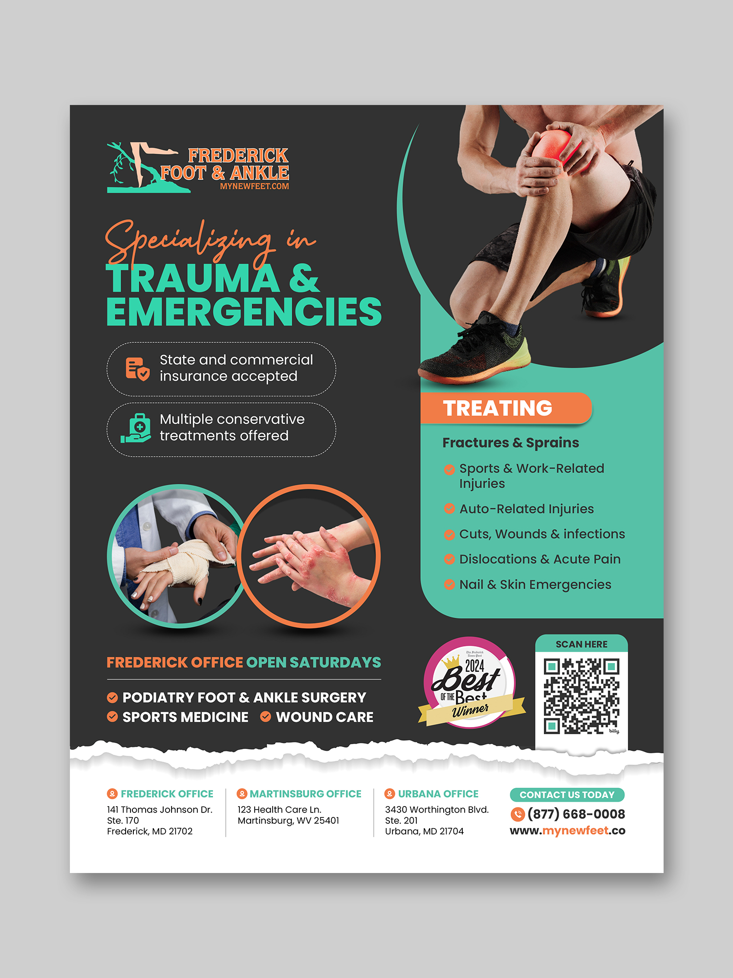 Flyer Design by debdesign for Frederick Foot & Ankle | Design #36219790