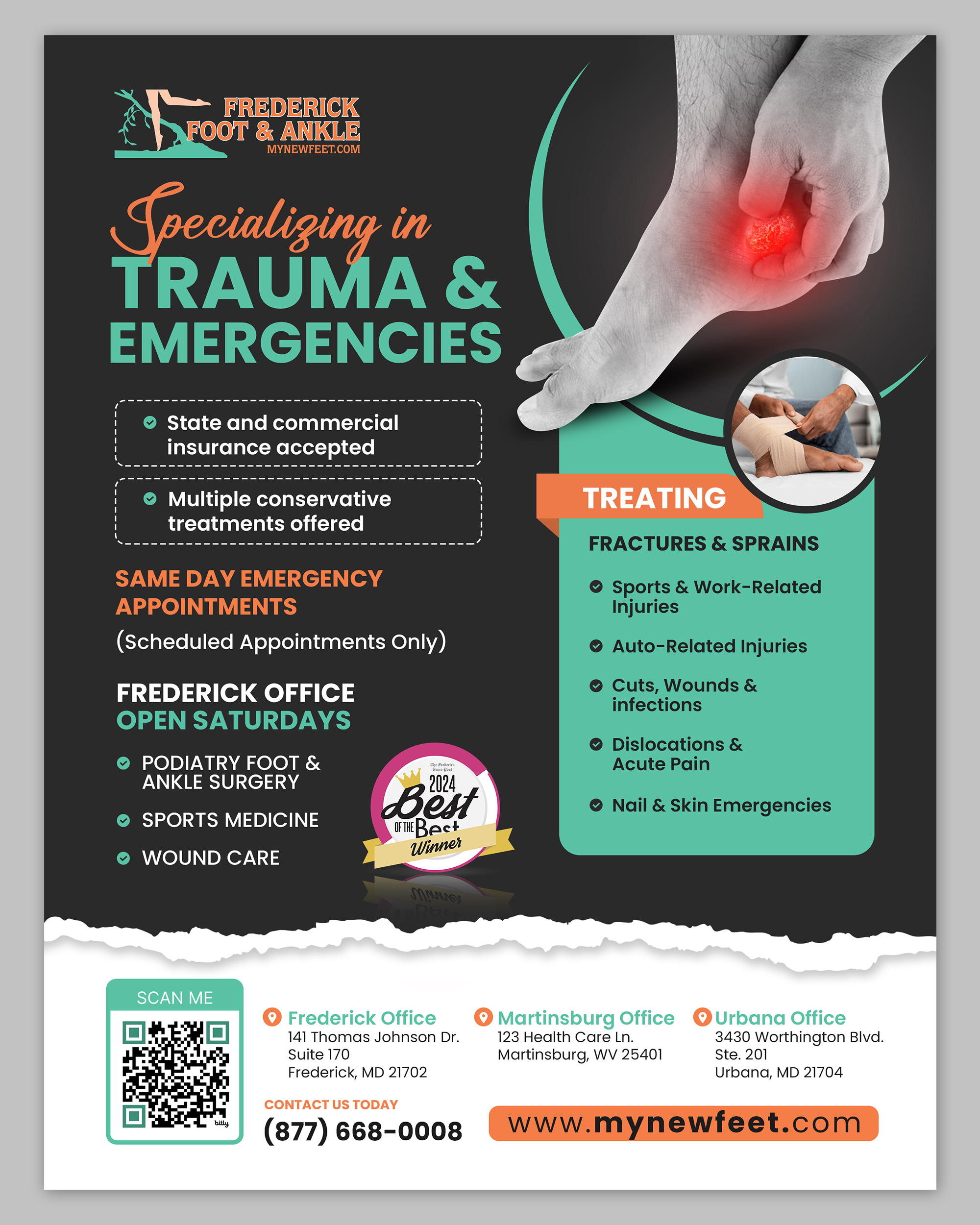 Flyer Design by debdesign for Frederick Foot & Ankle | Design #36220171