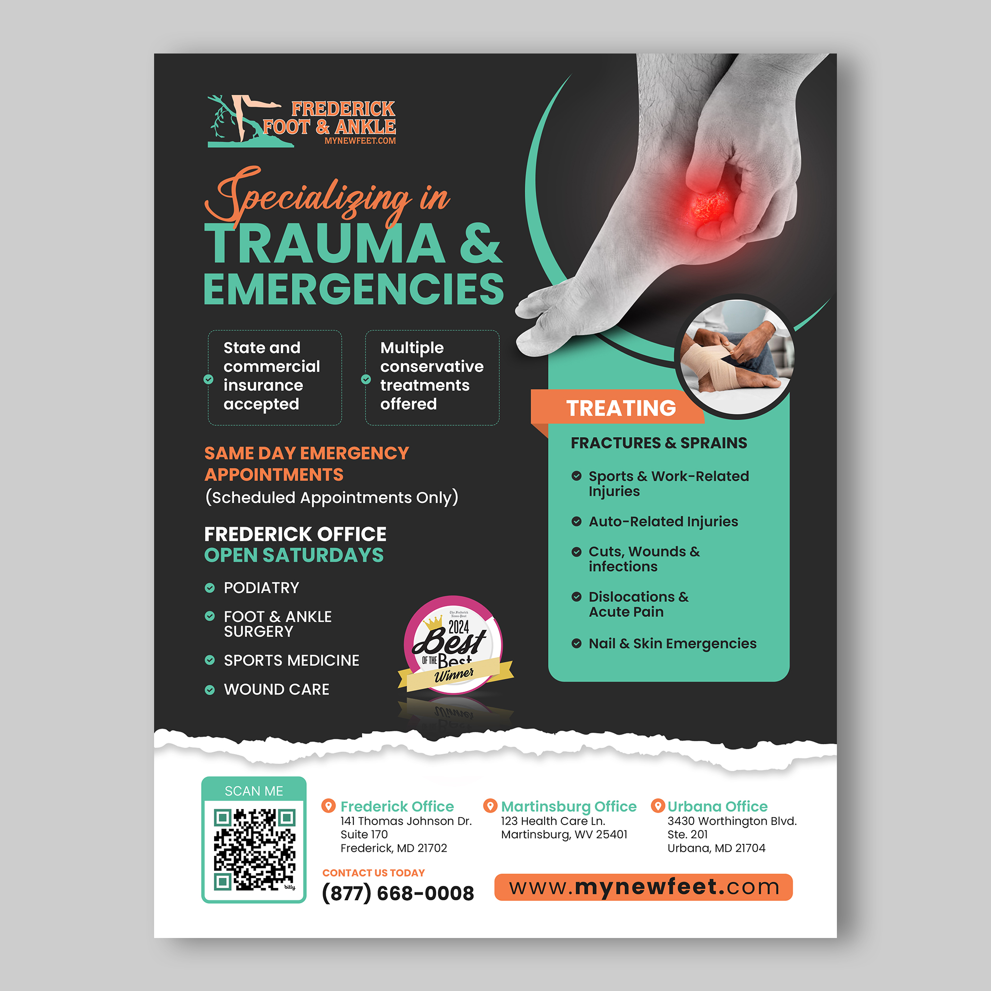 Flyer Design by debdesign for Frederick Foot & Ankle | Design #36238513