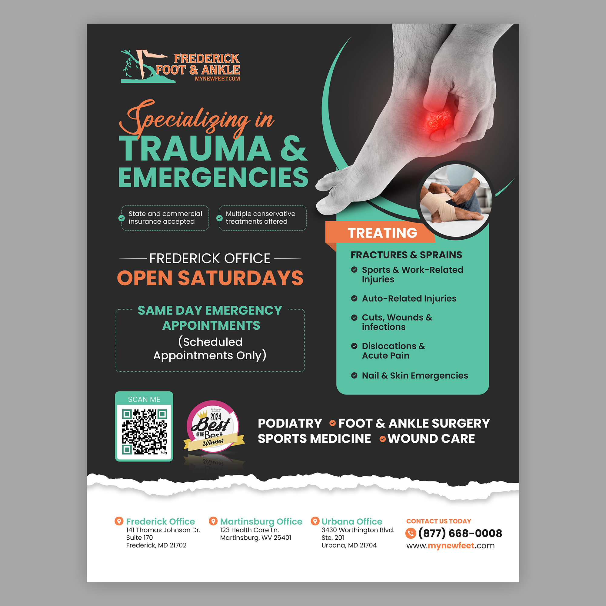 Flyer Design by debdesign for Frederick Foot & Ankle | Design #36245154