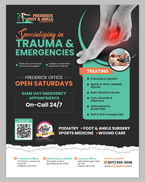 Flyer Design by debdesign for Frederick Foot & Ankle | Design: #36287312