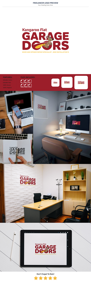 Logo Design by VectorForge for Kangaroo flat garage doors | Design: #36223875