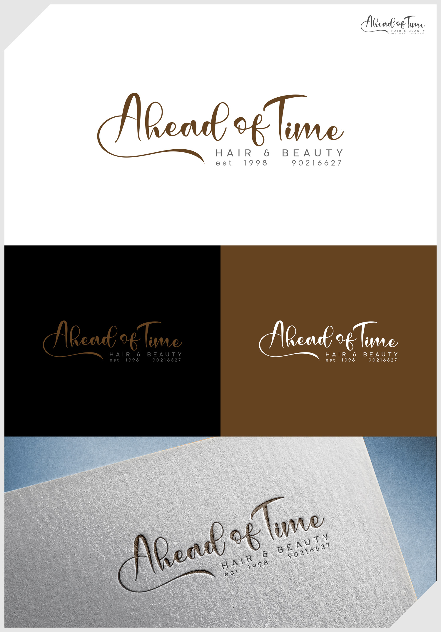 Logo Design by IDesign1606 for Ahead Of Time Hair and Beauty | Design #36250810