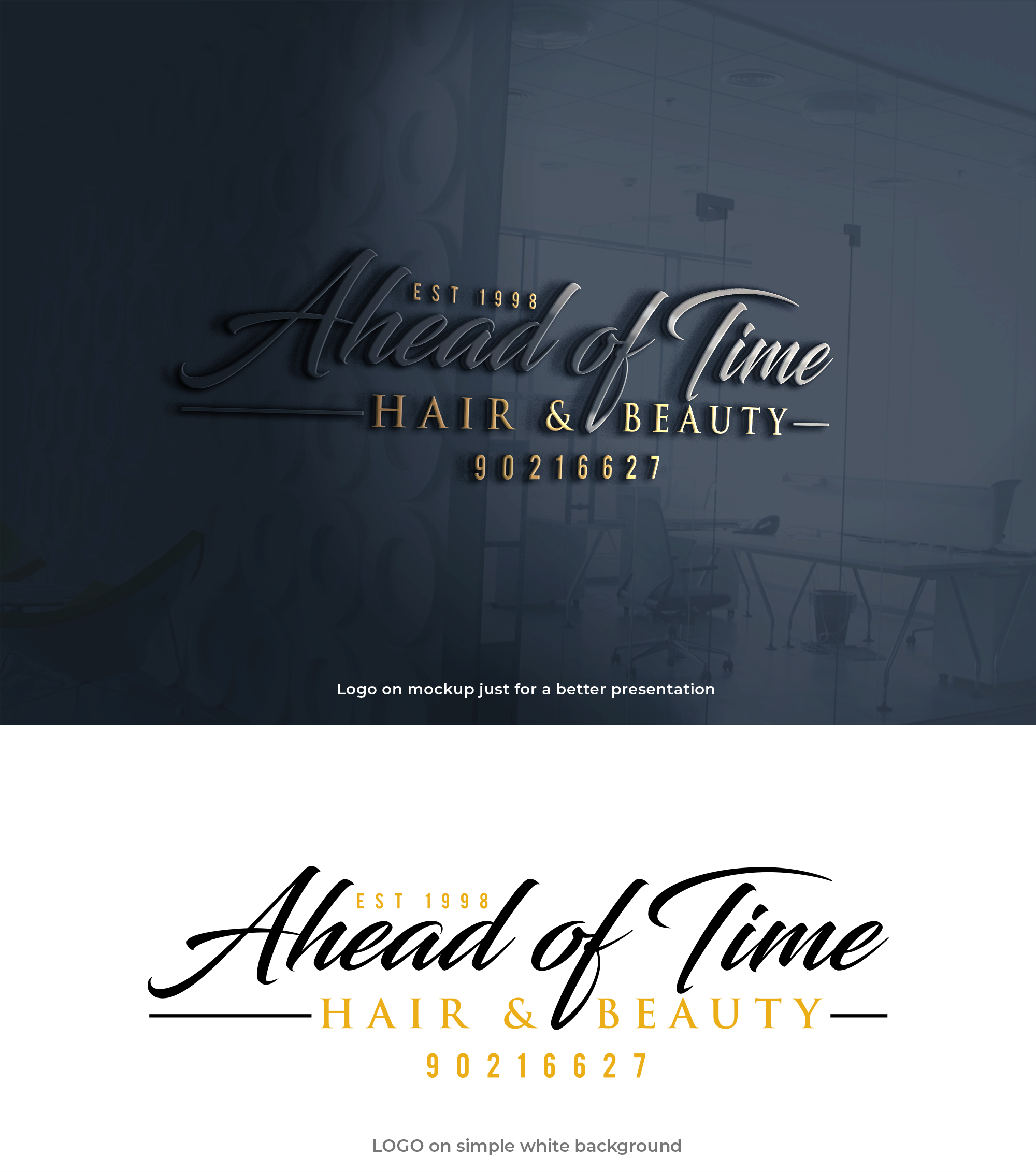 Logo Design by Asad Shaikh for Ahead Of Time Hair and Beauty | Design #36241132