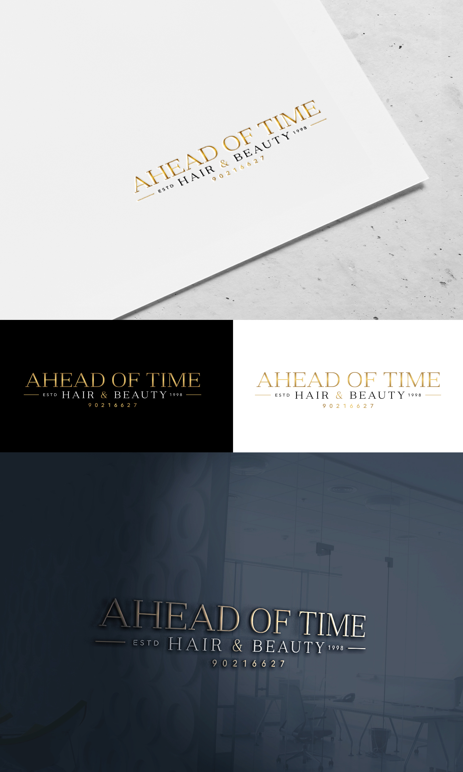 Logo Design by Ahsan Designs for Ahead Of Time Hair and Beauty | Design #36236765
