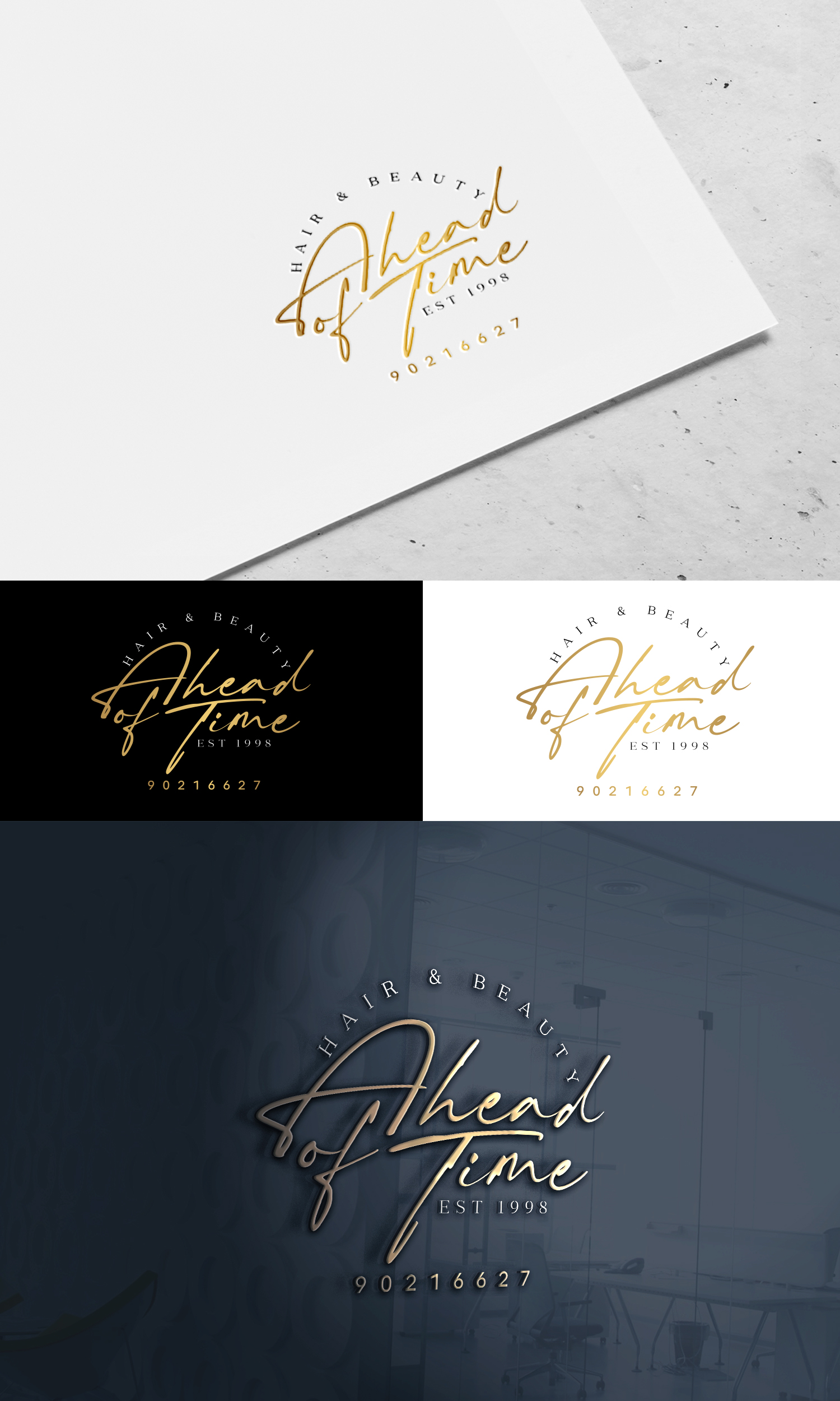 Logo Design by Ahsan Designs for Ahead Of Time Hair and Beauty | Design #36236766