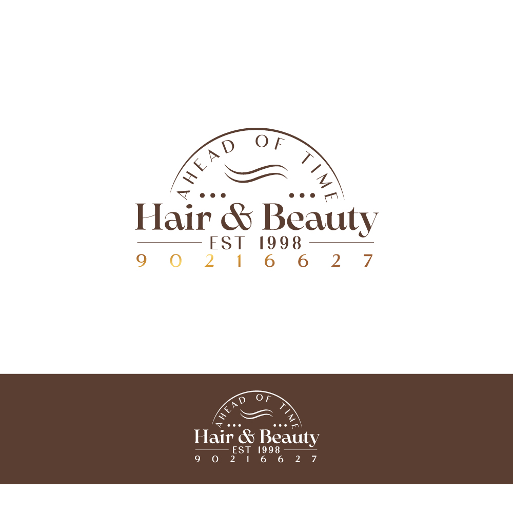 Logo Design by YourLogoMaster for Ahead Of Time Hair and Beauty | Design #36242582