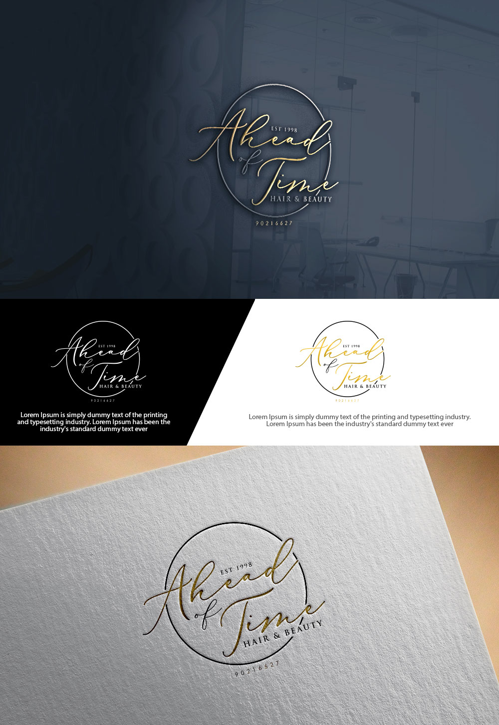 Logo Design by sulemani  creation for Ahead Of Time Hair and Beauty | Design #36236473