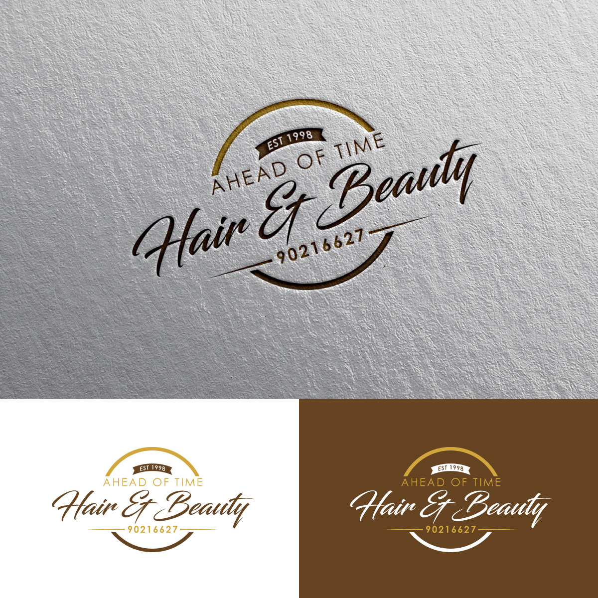 Logo Design by Alex Henry for Ahead Of Time Hair and Beauty | Design #36238283