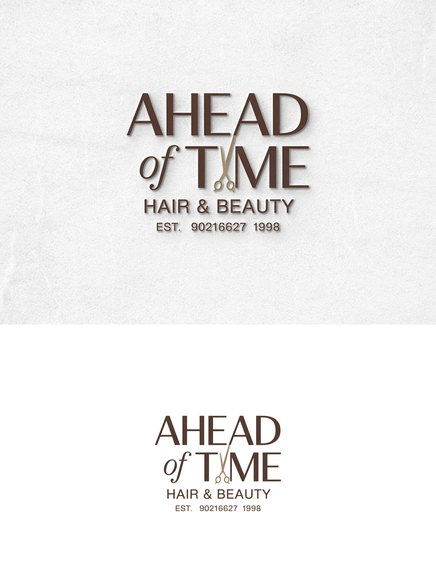 Logo Design by Majesty Design  for Ahead Of Time Hair and Beauty | Design #36251805