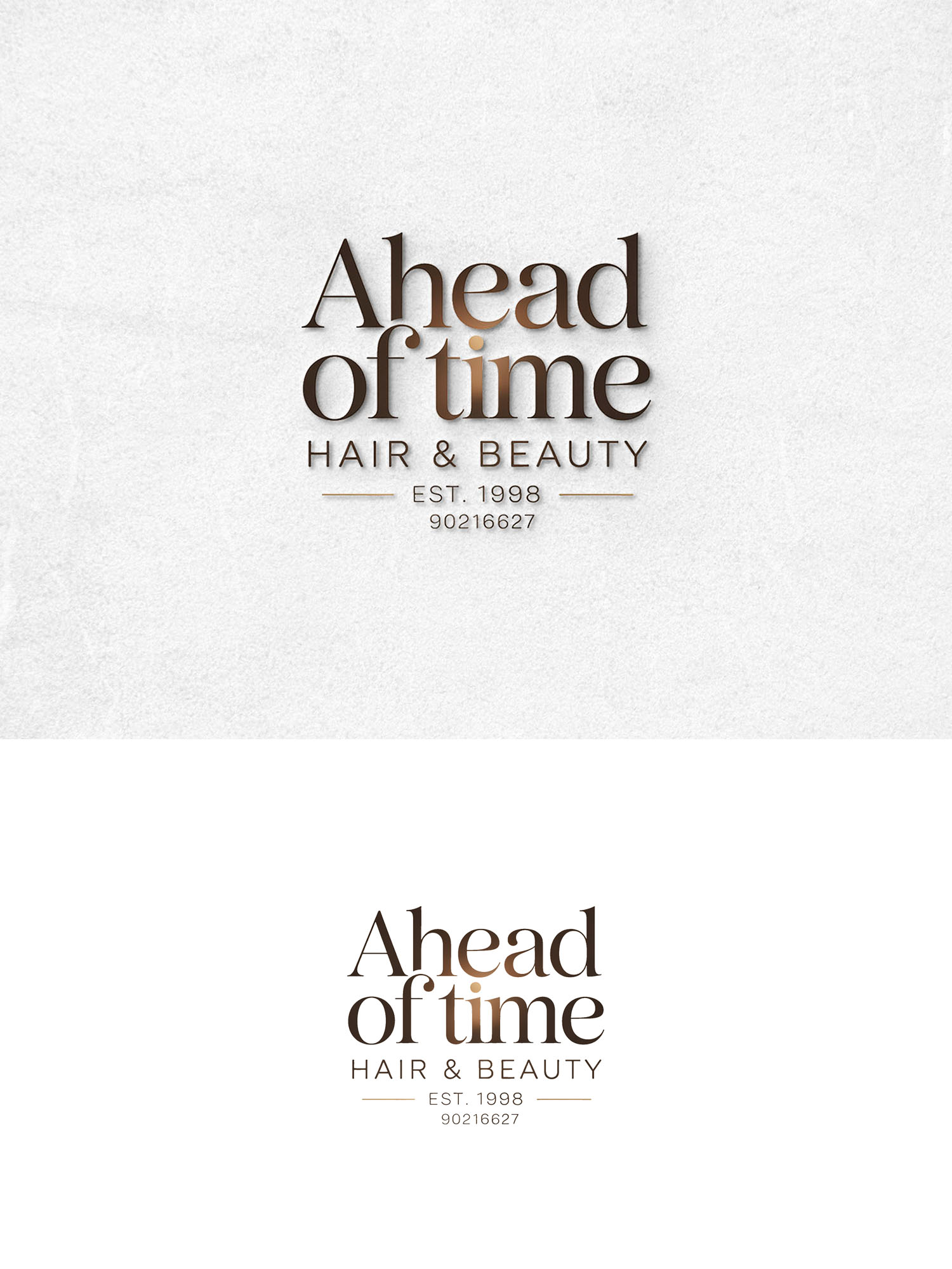 Logo Design by Majesty Design  for Ahead Of Time Hair and Beauty | Design #36251807