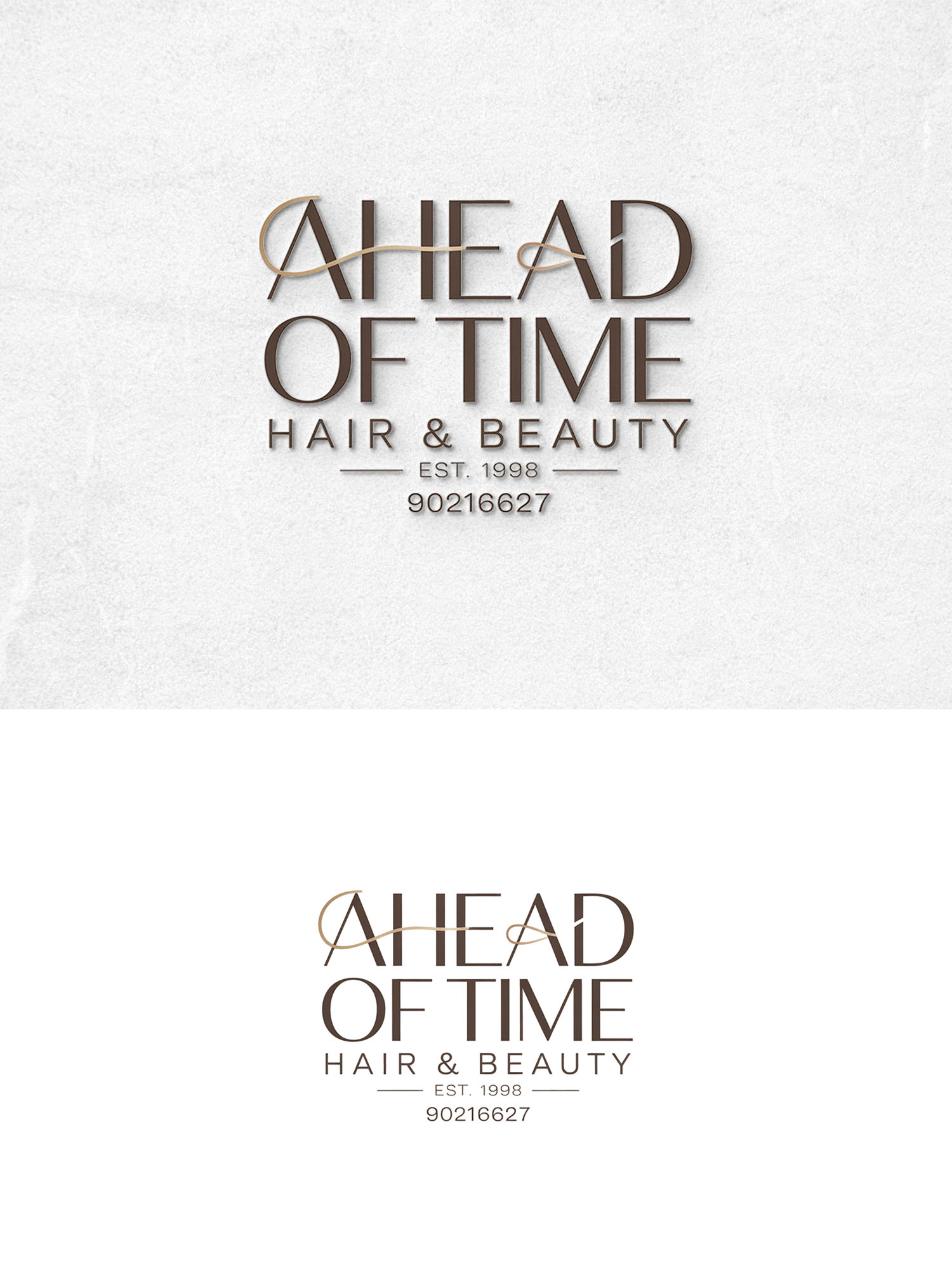 Logo Design by Majesty Design  for Ahead Of Time Hair and Beauty | Design #36251809