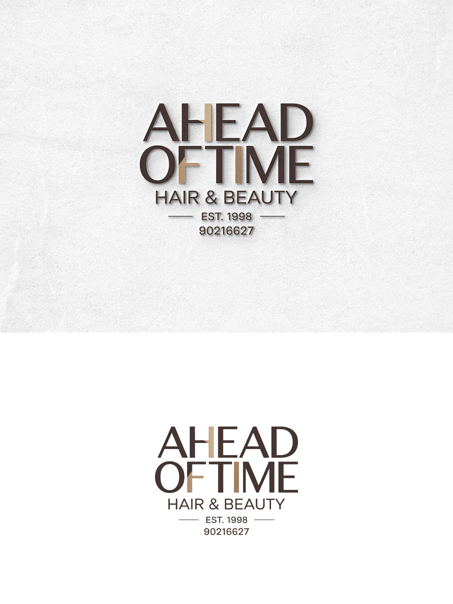 Logo Design by Majesty Design  for Ahead Of Time Hair and Beauty | Design #36251810