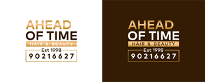 Logo Design by Sarah Graphic for Ahead Of Time Hair and Beauty | Design: #36253760