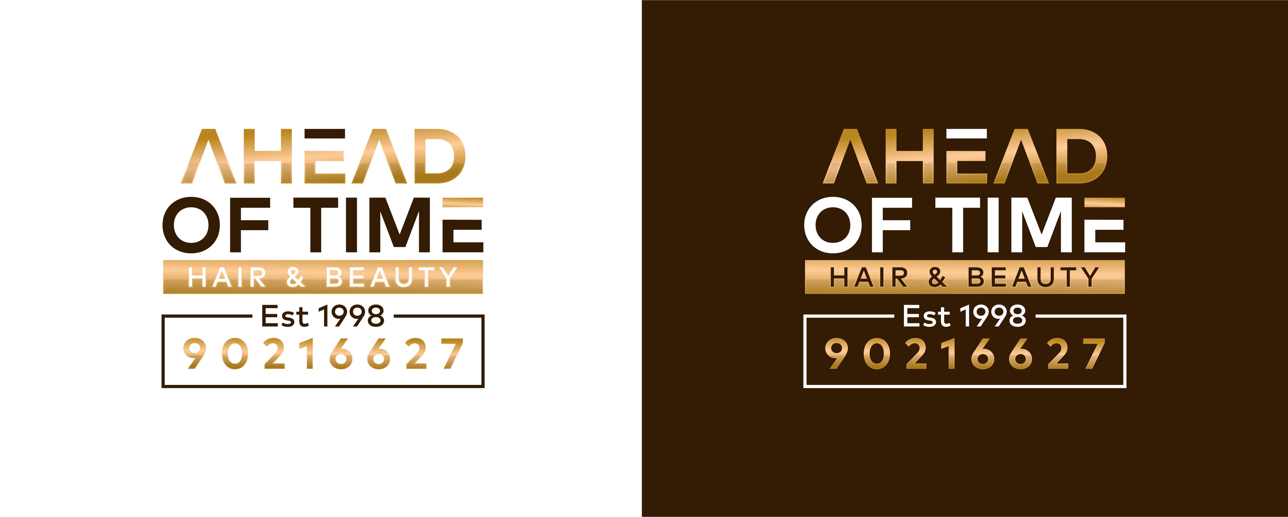 Logo Design by Sarah Graphic for Ahead Of Time Hair and Beauty | Design #36253779