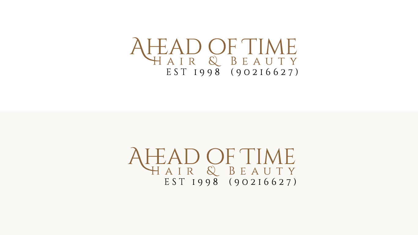 Design de Logo par thepurplestudioz pour Ahead Of Time Hair and Beauty | Design #36251842