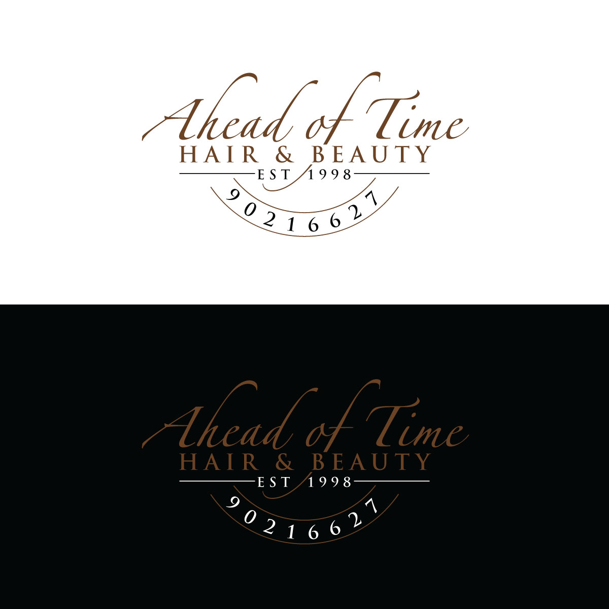 Logo Design by prodesigns99 for Ahead Of Time Hair and Beauty | Design #36236894