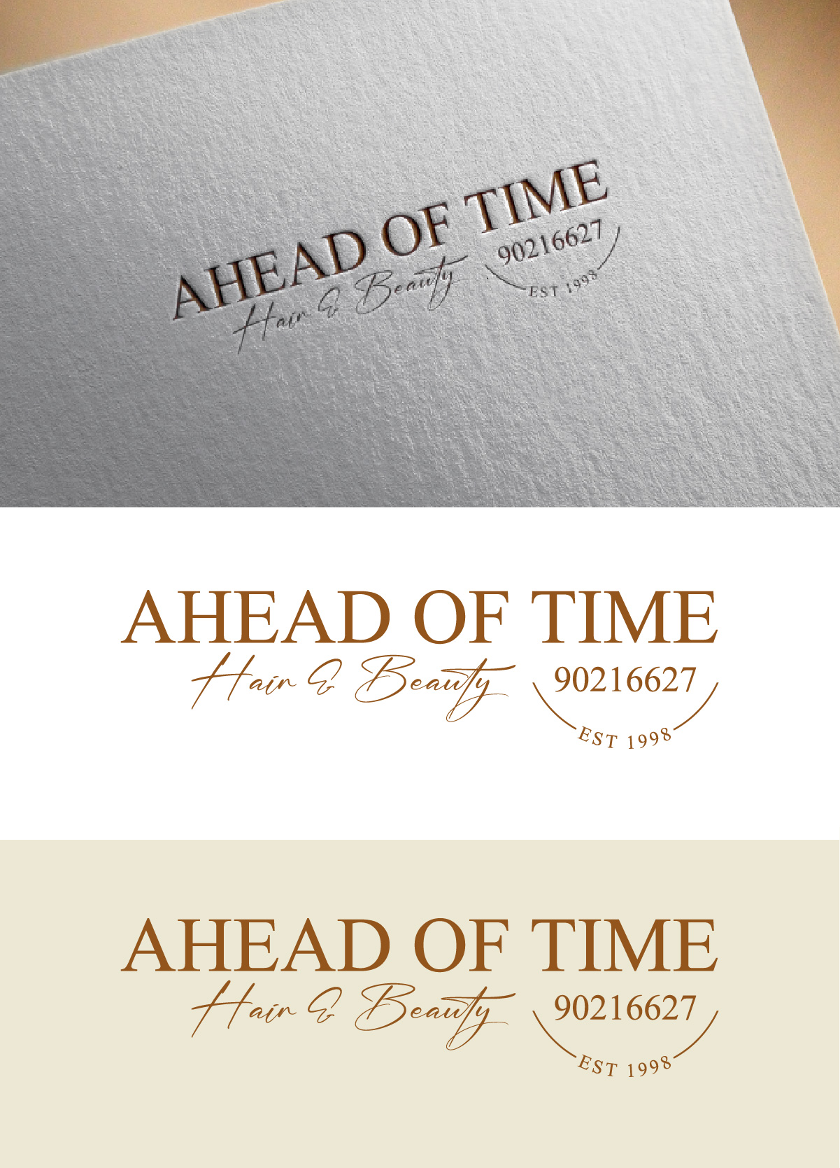Logo Design by fly  design for Ahead Of Time Hair and Beauty | Design #36241607