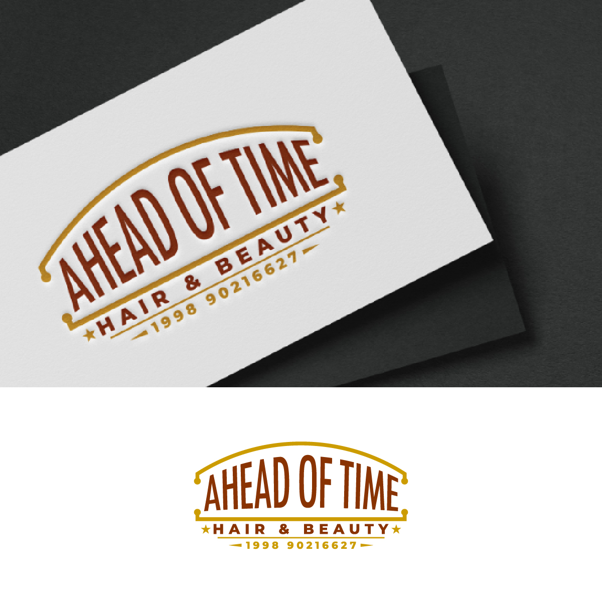 Logo Design by fly  design for Ahead Of Time Hair and Beauty | Design #36241608