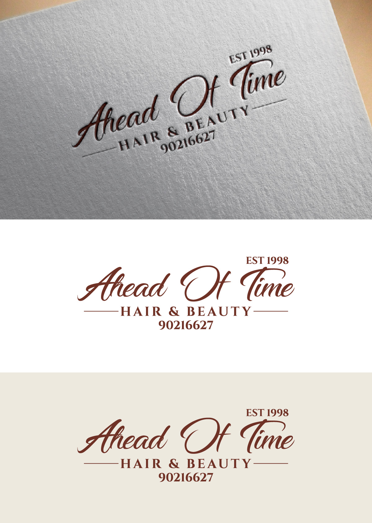 Logo Design by fly  design for Ahead Of Time Hair and Beauty | Design #36241611