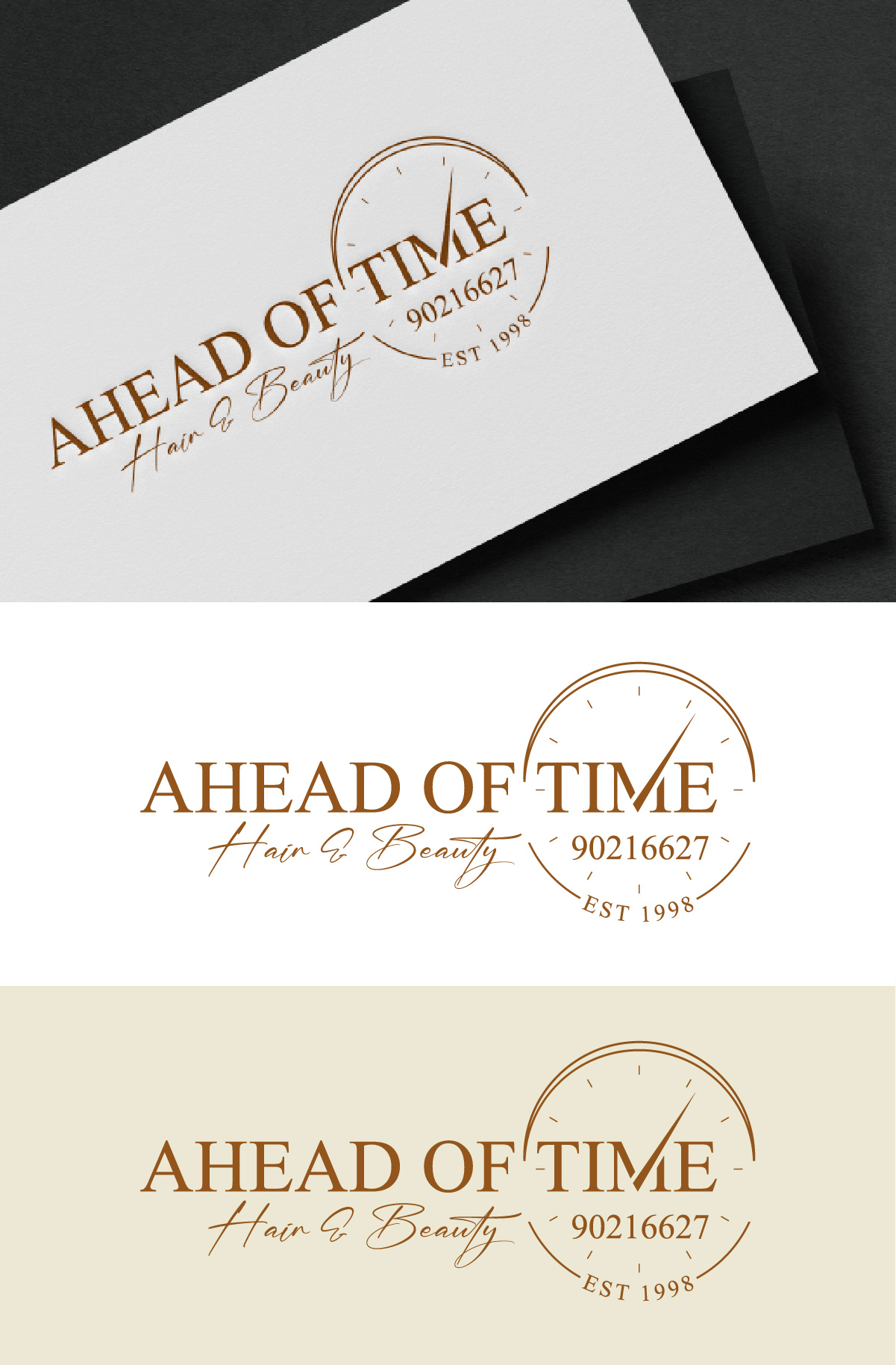 Logo Design by fly  design for Ahead Of Time Hair and Beauty | Design #36241612
