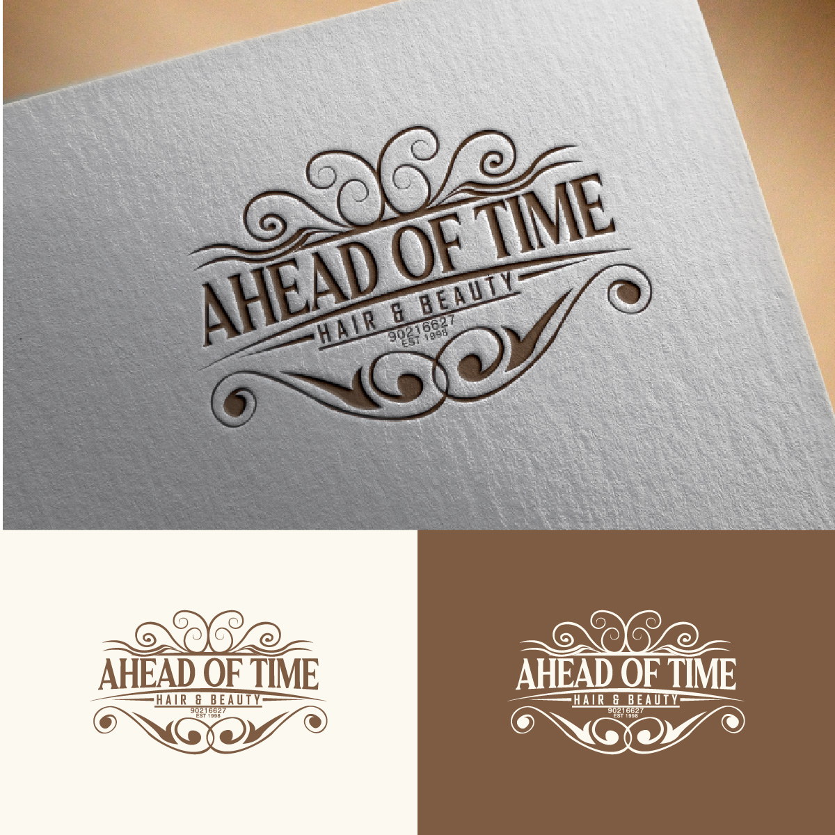Logo Design by fly  design for Ahead Of Time Hair and Beauty | Design #36241615