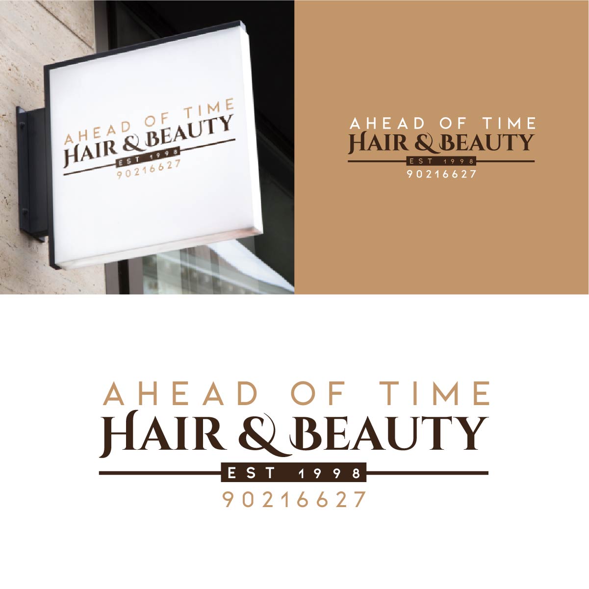 Logo Design by fly  design for Ahead Of Time Hair and Beauty | Design #36241640