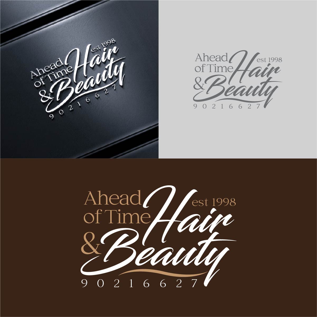 Logo Design by fly  design for Ahead Of Time Hair and Beauty | Design #36241643