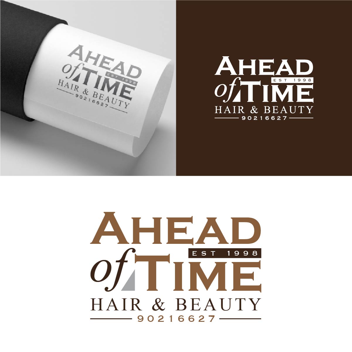 Logo Design by fly  design for Ahead Of Time Hair and Beauty | Design #36241645