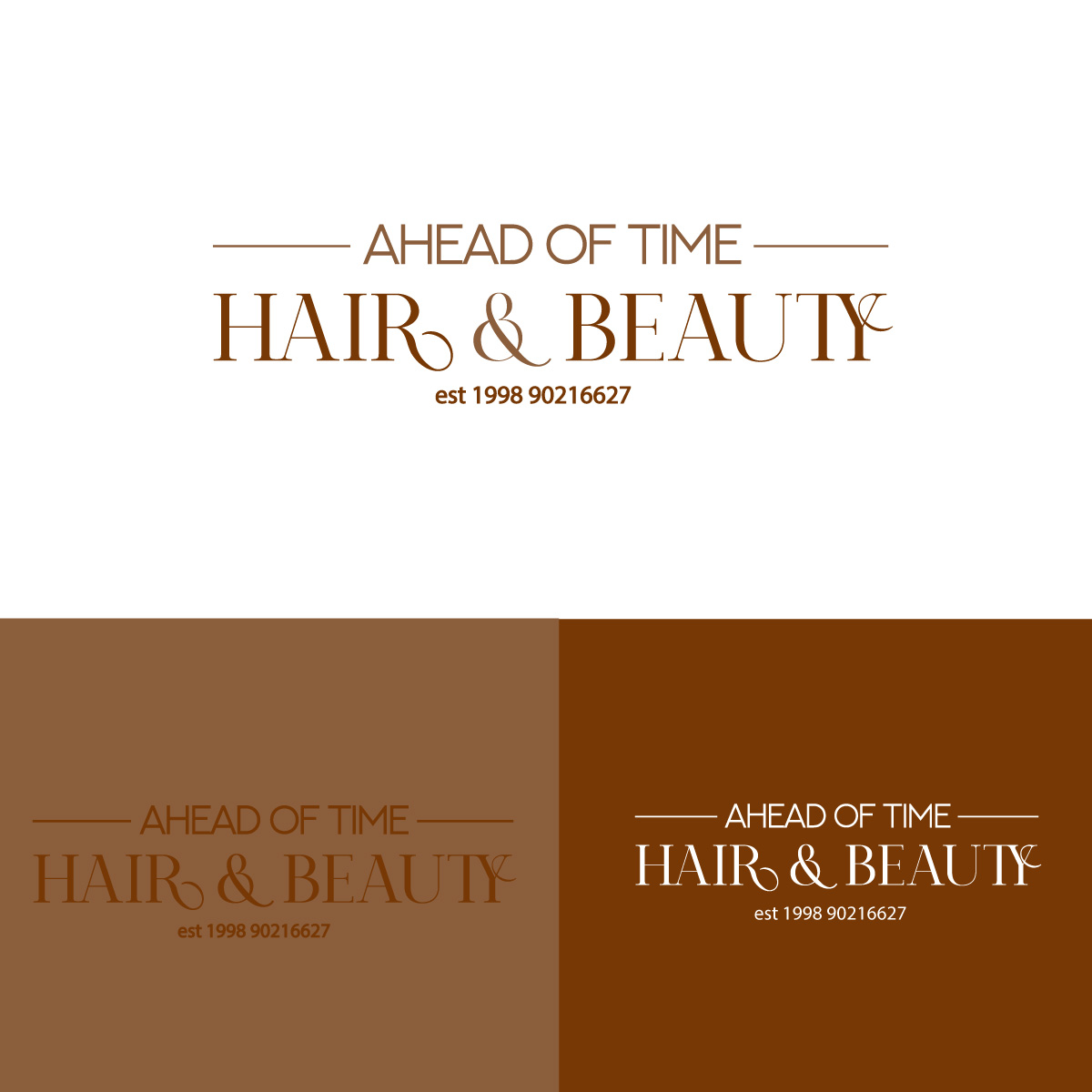 Logo Design by fly  design for Ahead Of Time Hair and Beauty | Design #36241646