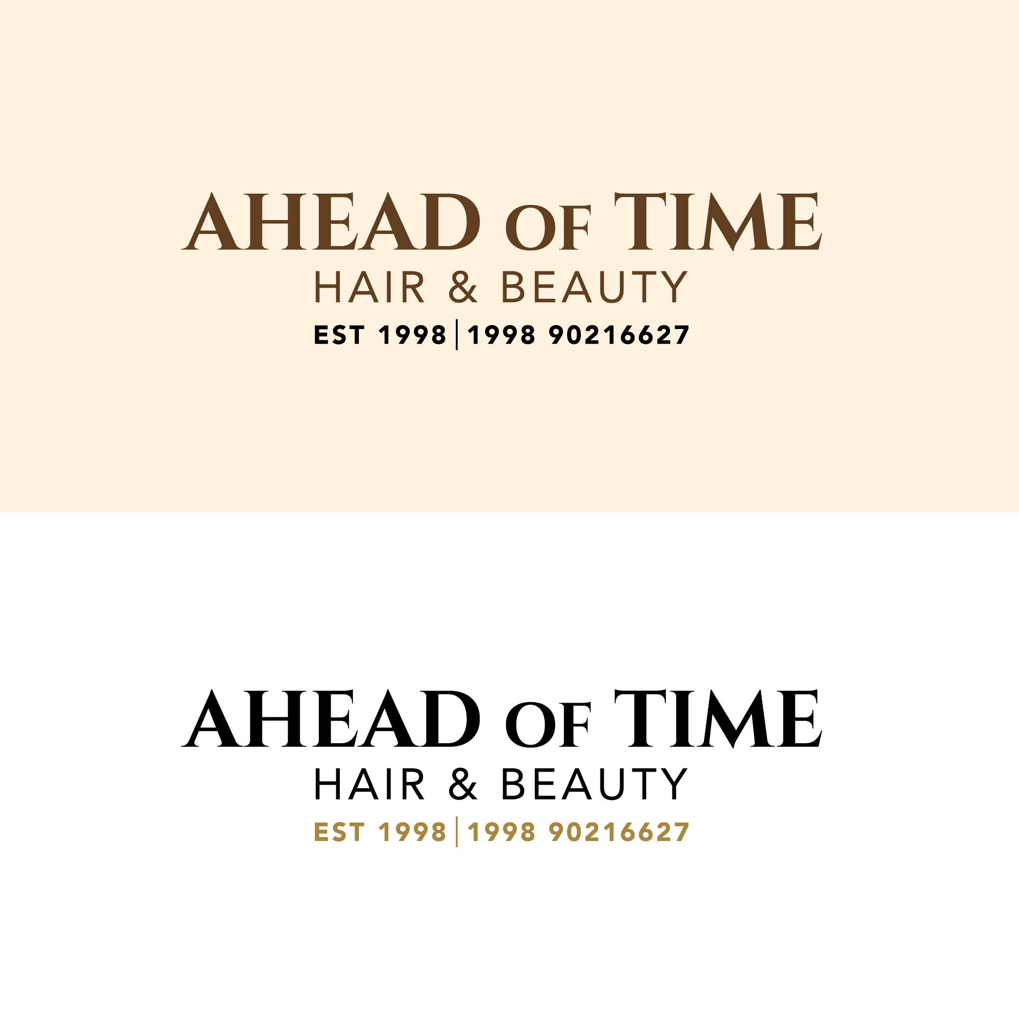 Logo Design by CrewType for Ahead Of Time Hair and Beauty | Design #36244936