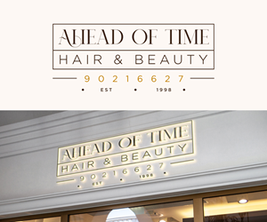 Logo Design by Ansh Design for Ahead Of Time Hair and Beauty | Design: #36241016