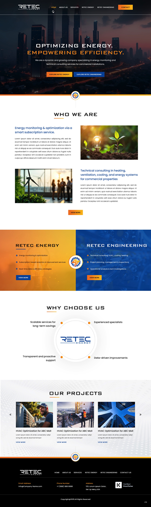 Web Design by pb for Retec Engineering AB | Design #36248293