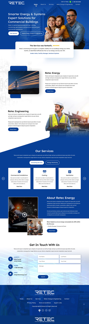 Web Design par pb pour Retec Engineering AB | Design : #36248310
