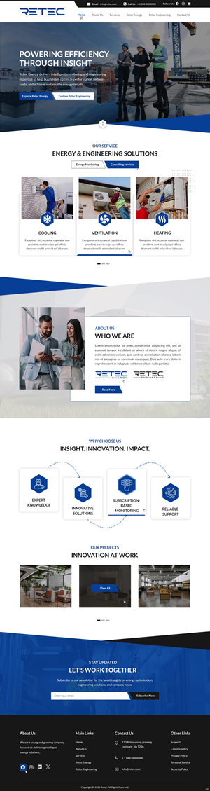 Web Design by pb for Retec Engineering AB | Design: #36248343