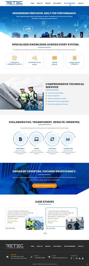 Web Design par pb pour Retec Engineering AB | Design : #36292309