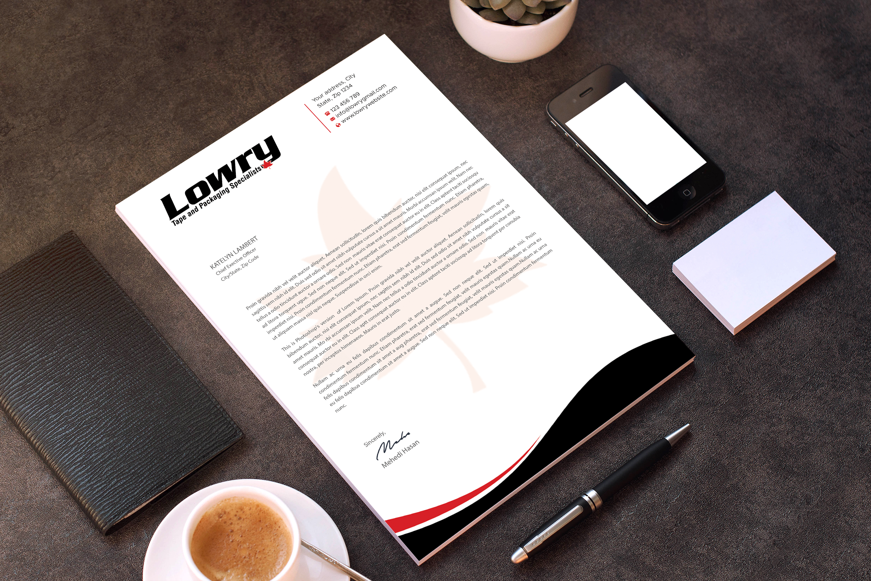 Design de Papeterie par Expert Bappy pour Lowry Sales B.C. Ltd | Design #36244835