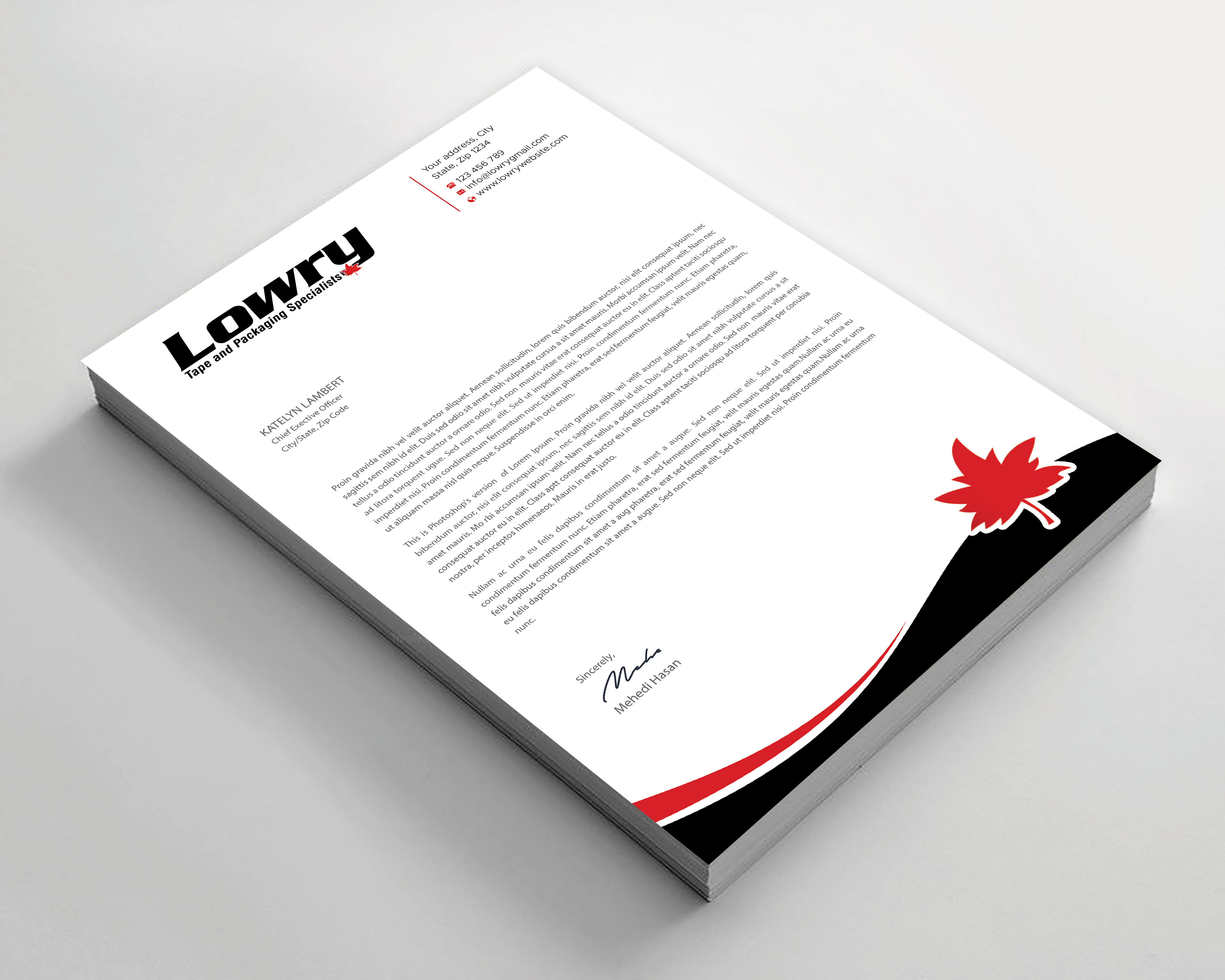 Design de Papeterie par Expert Bappy pour Lowry Sales B.C. Ltd | Design #36244847