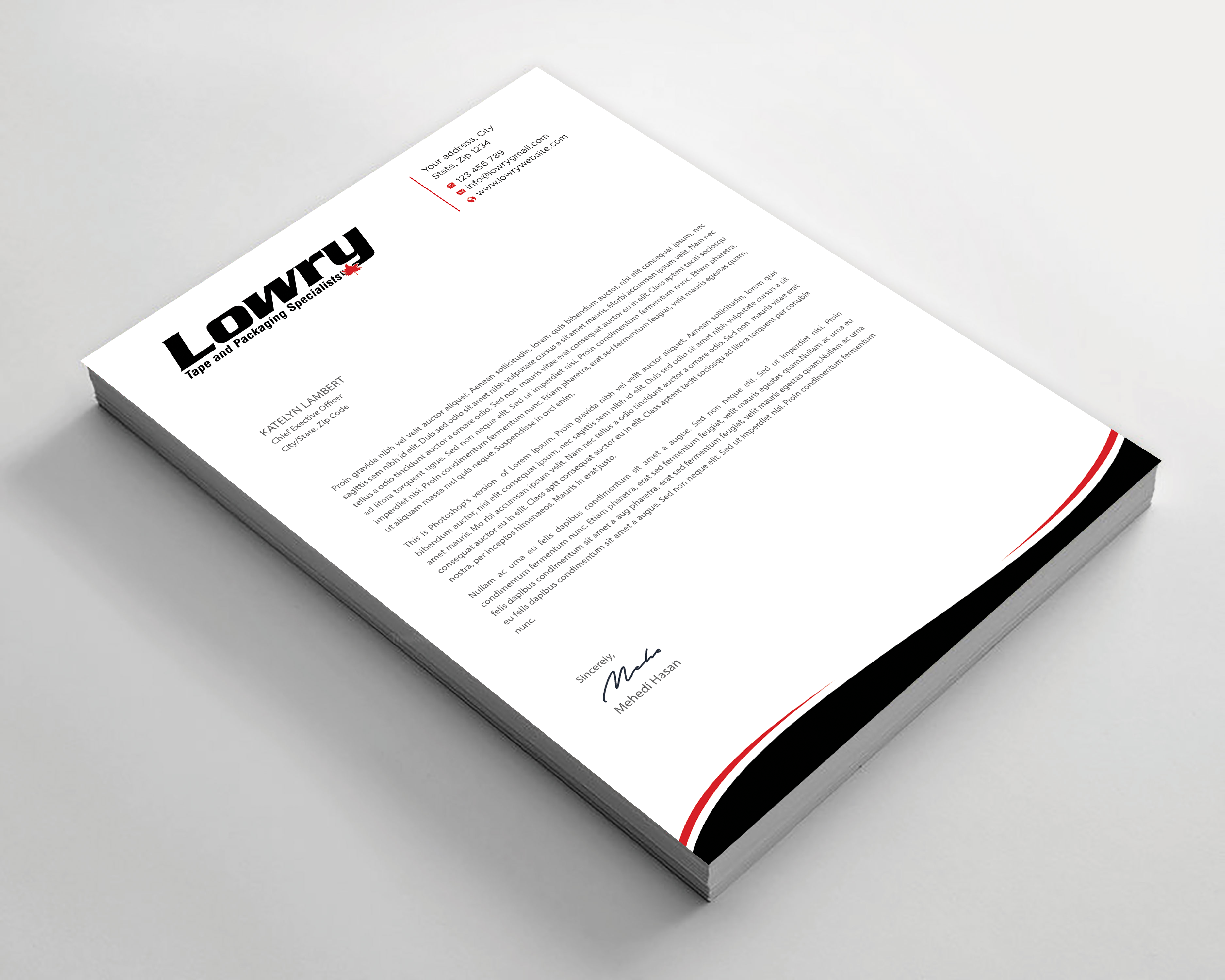 Design de Papeterie par Expert Bappy pour Lowry Sales B.C. Ltd | Design #36244854