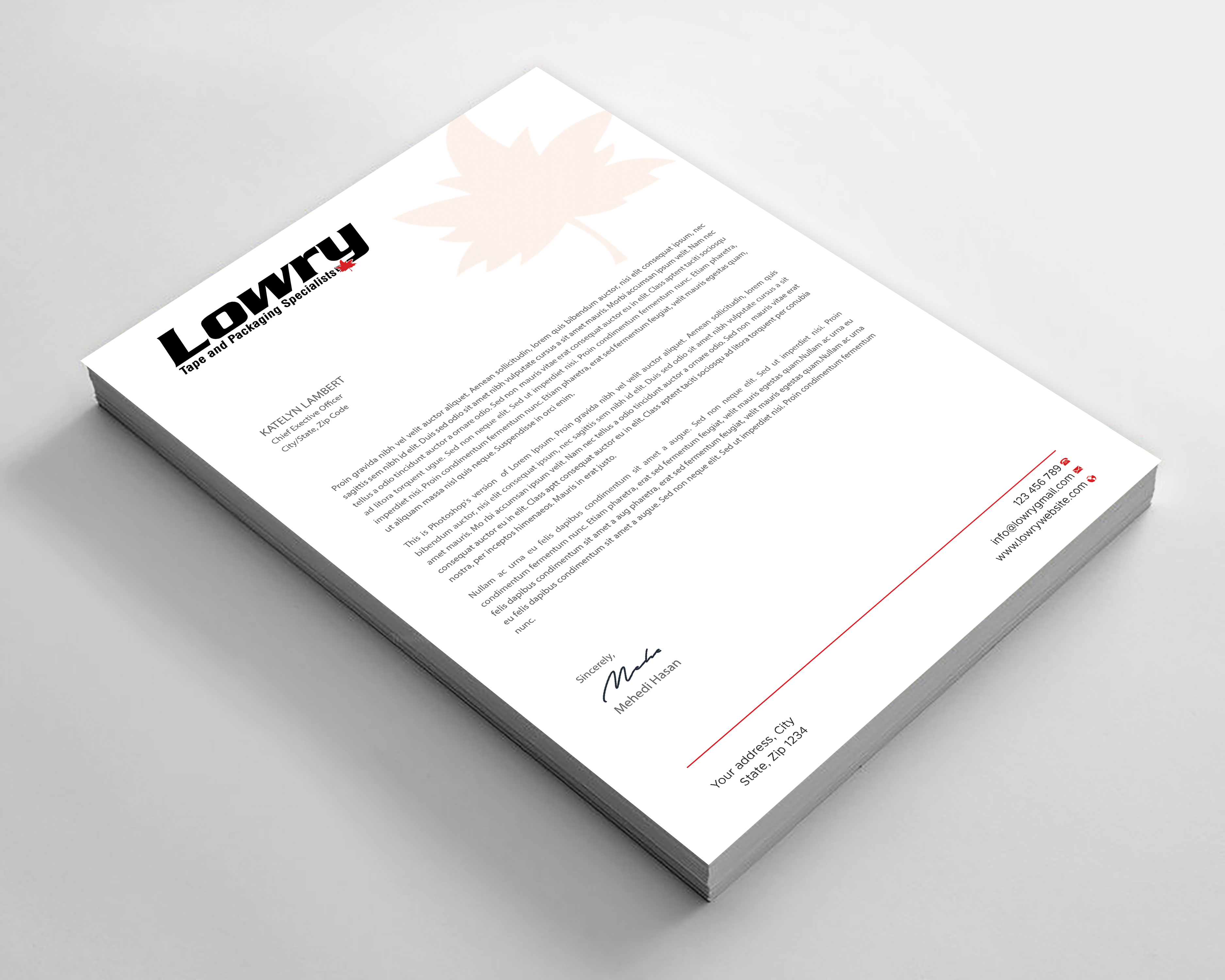 Design de Papeterie par Expert Bappy pour Lowry Sales B.C. Ltd | Design #36245124