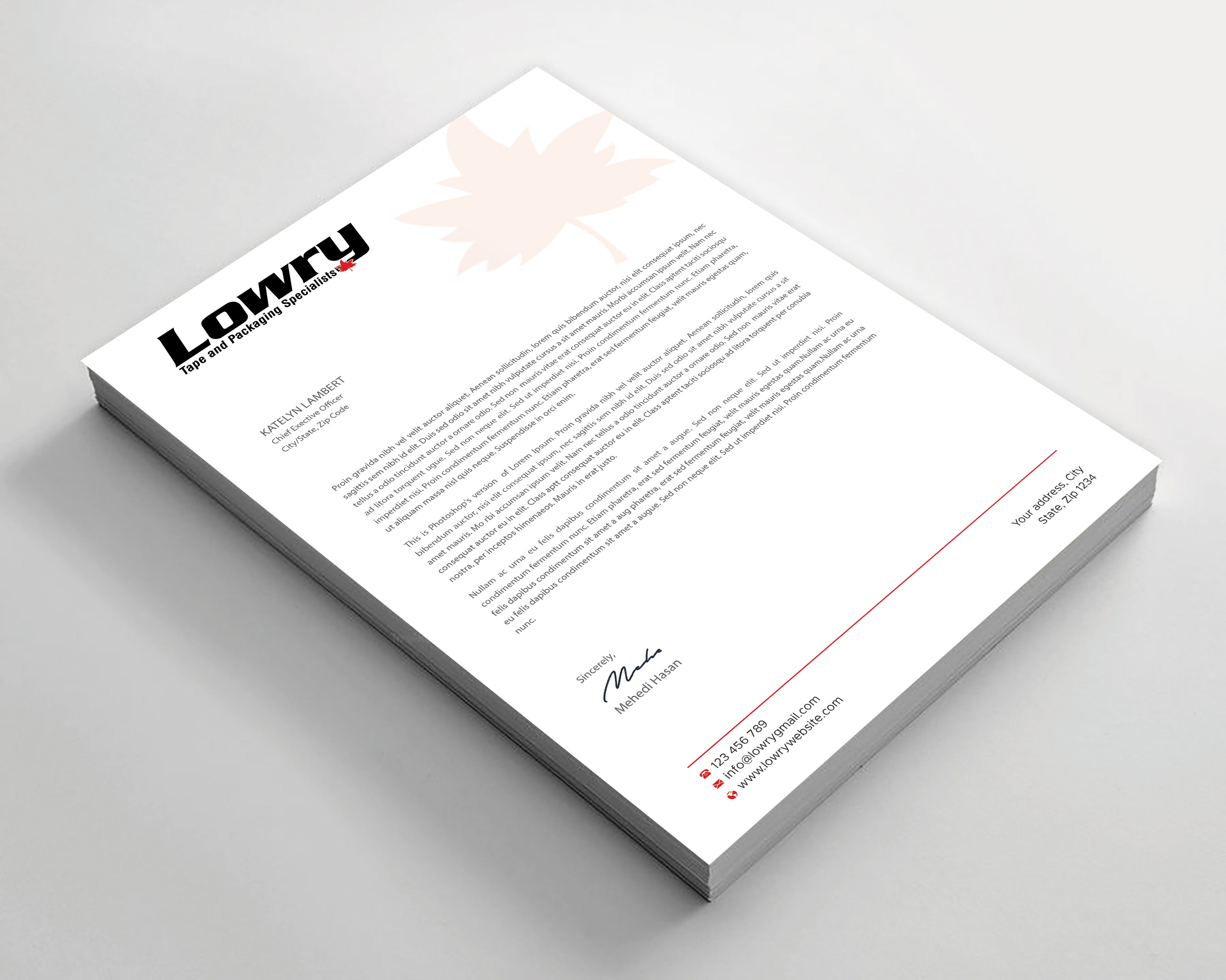 Design de Papeterie par Expert Bappy pour Lowry Sales B.C. Ltd | Design #36245133