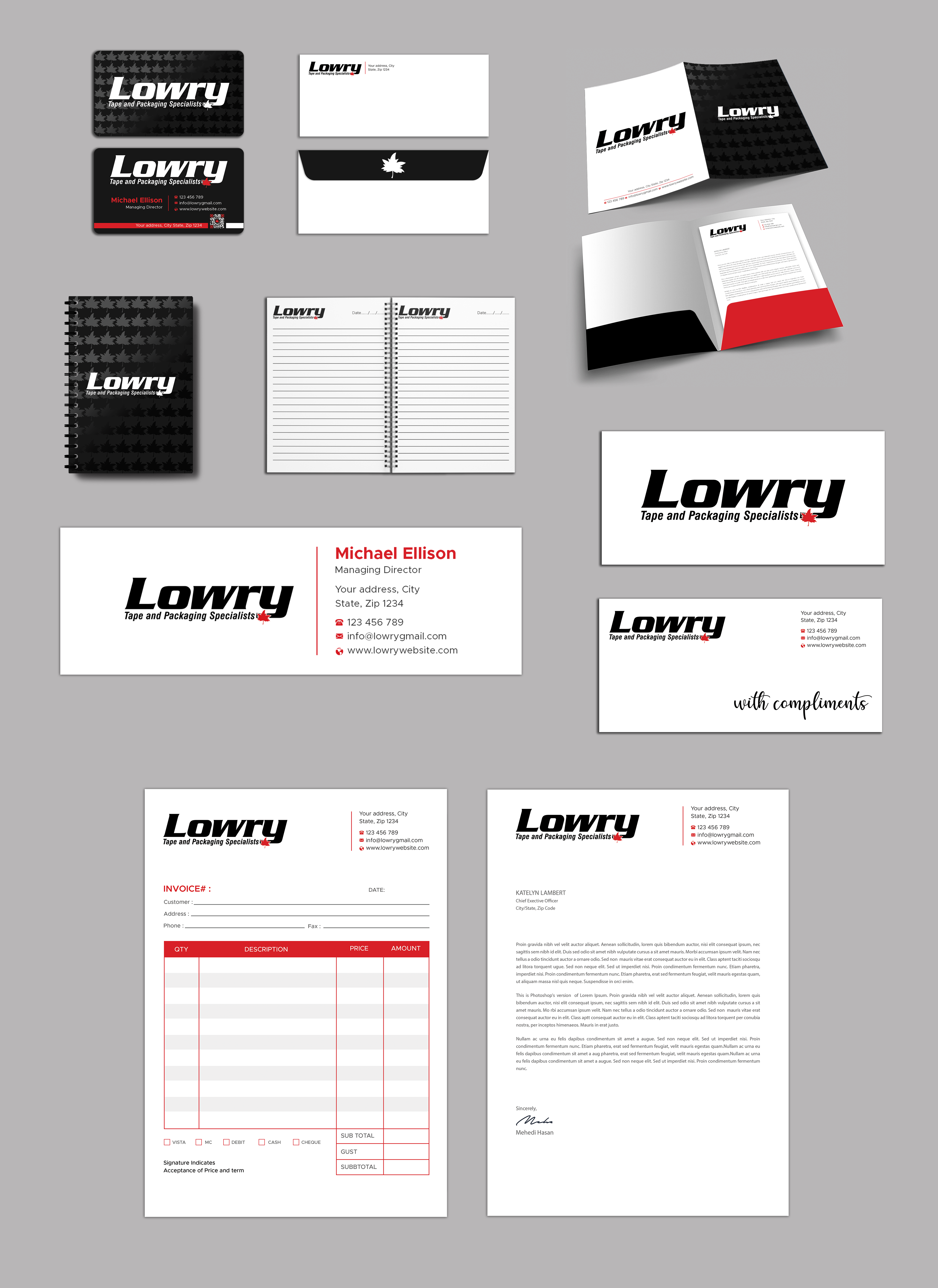 Design de Papeterie par Expert Bappy pour Lowry Sales B.C. Ltd | Design #36277121