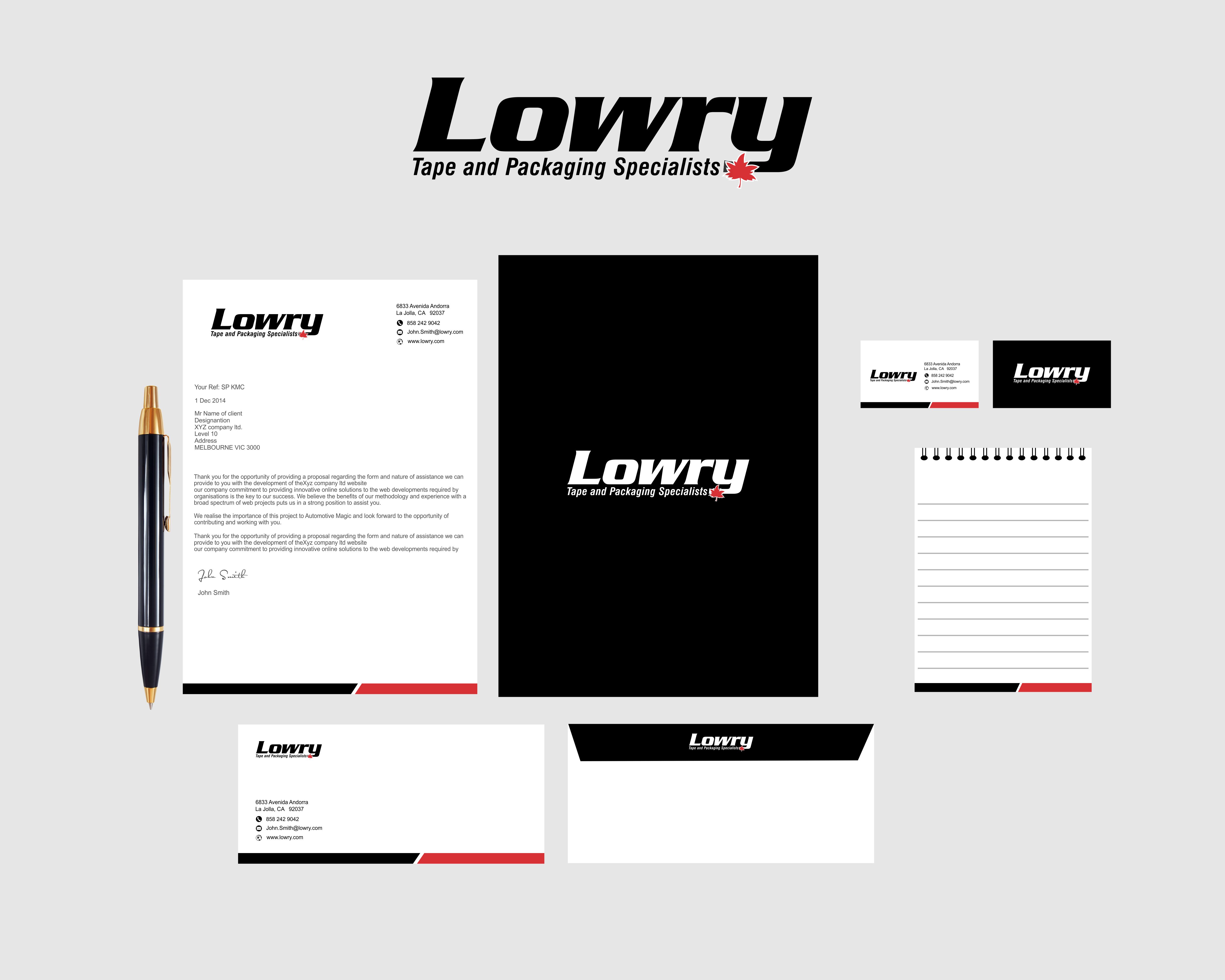 Design de Papeterie par Sarah Graphic pour Lowry Sales B.C. Ltd | Design #36258431
