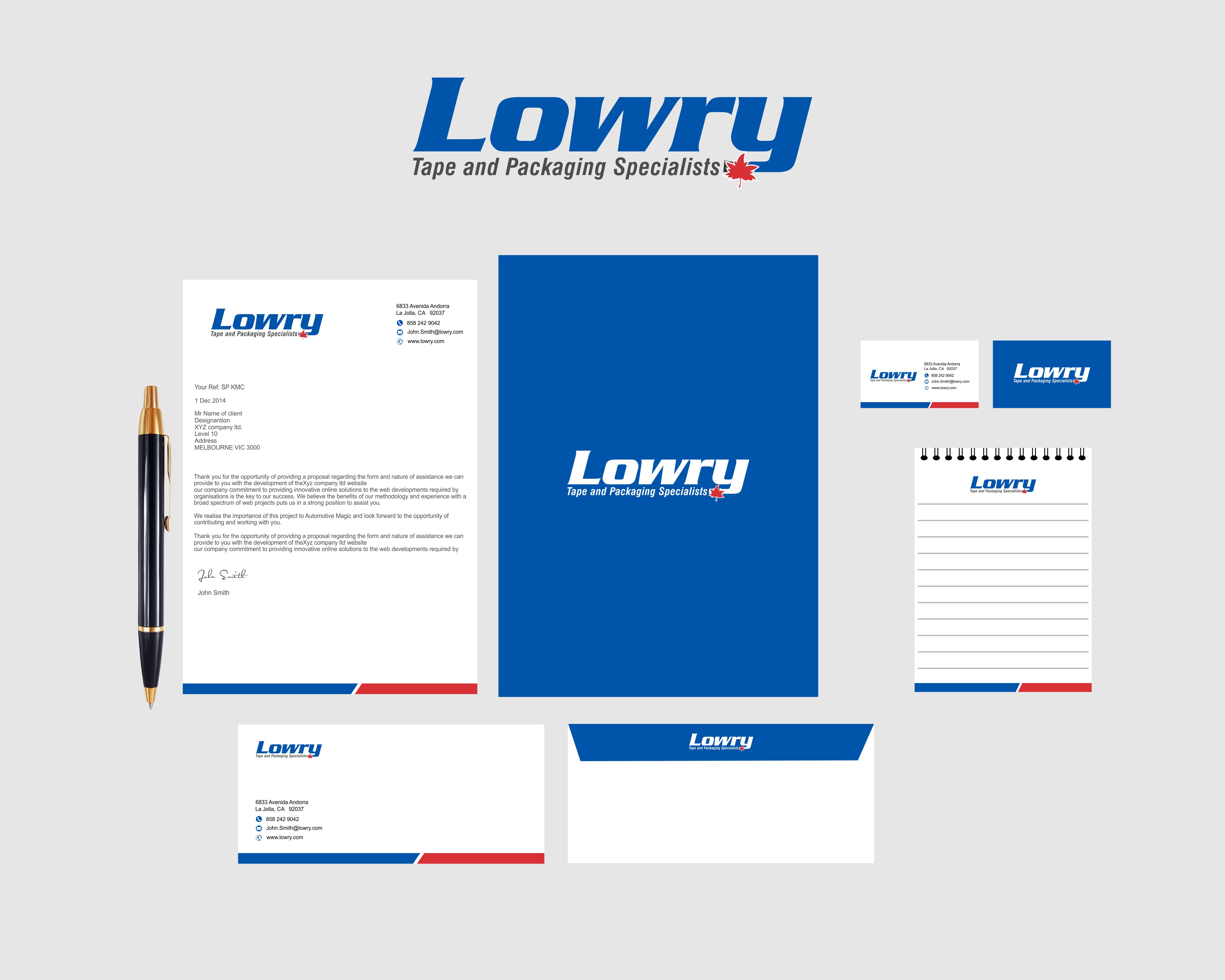 Design de Papeterie par Sarah Graphic pour Lowry Sales B.C. Ltd | Design #36258440