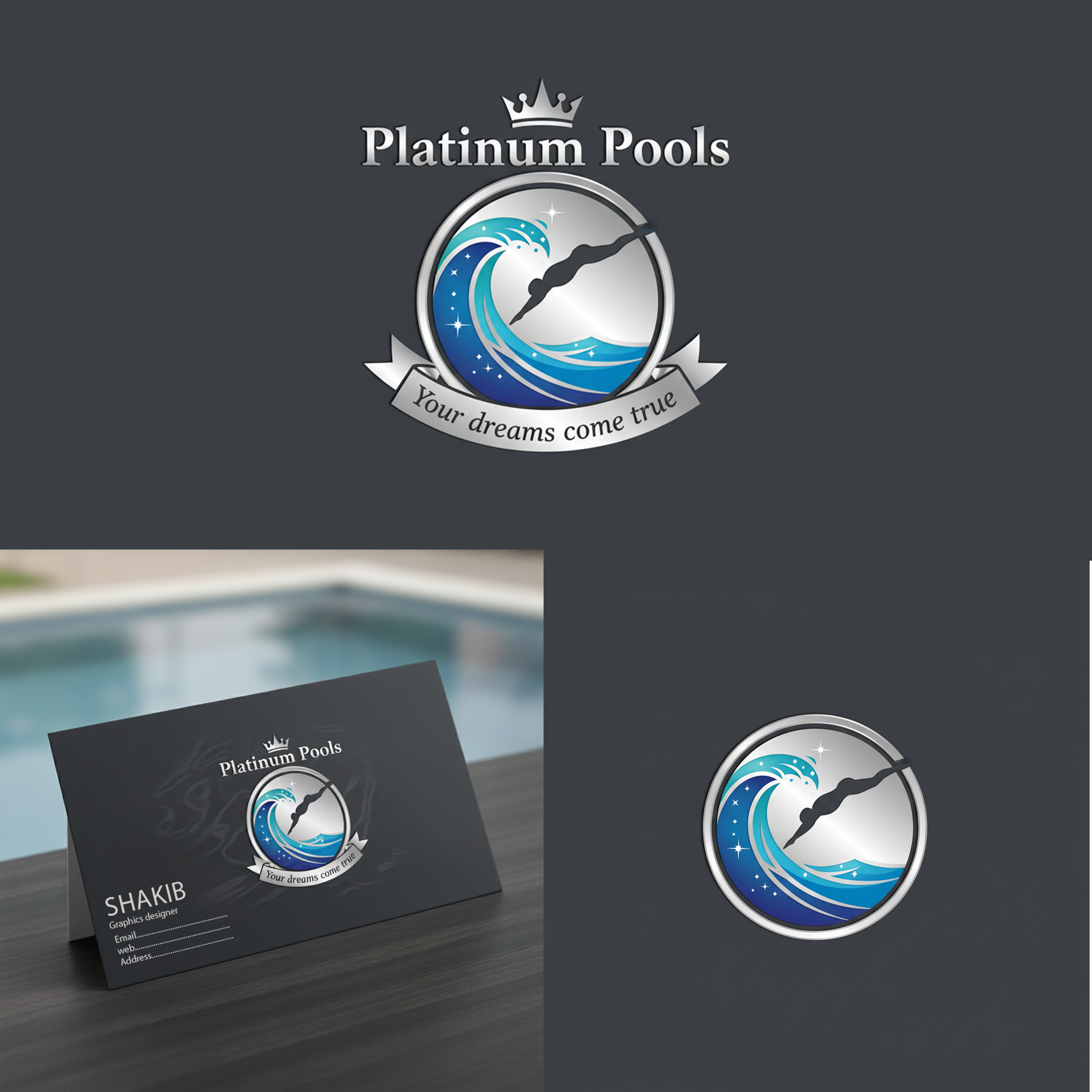Logo Design by shakibali for PLATINUMPOOLS | Design #36251452