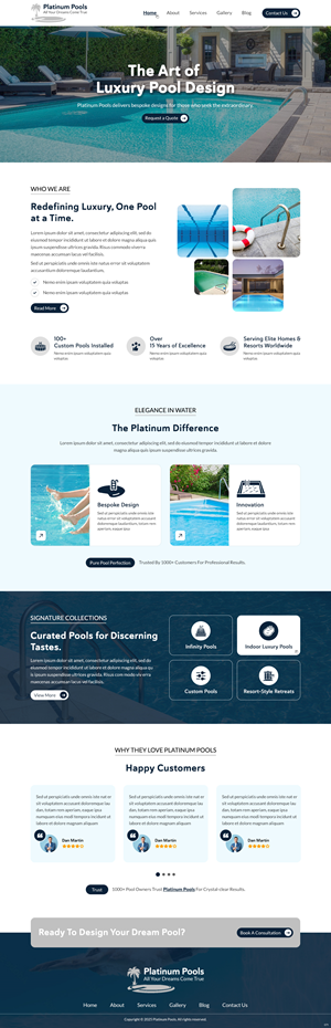 Wordpress Design by pb for PLATINUMPOOLS | Design: #36265024